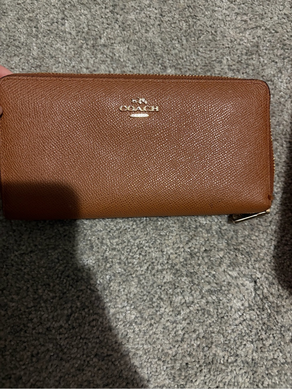 Coach Brown Zip-Around Leather Wallet